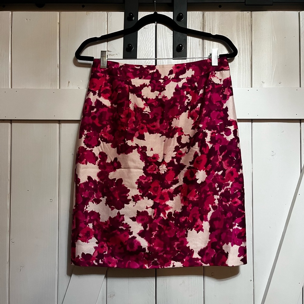 Kate Spade Pink Floral Pencil Skirt